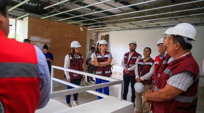 Indira encabeza arranque de #ObraQueTransforma para remodelar la biblioteca Julia Piza, en Manzanillo