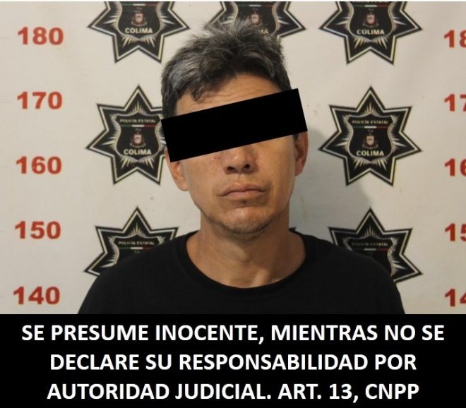 Policía Estatal de Colima capturó a un sujeto por robo; al detenerlo le aseguraron un arma y evidencia del hurto