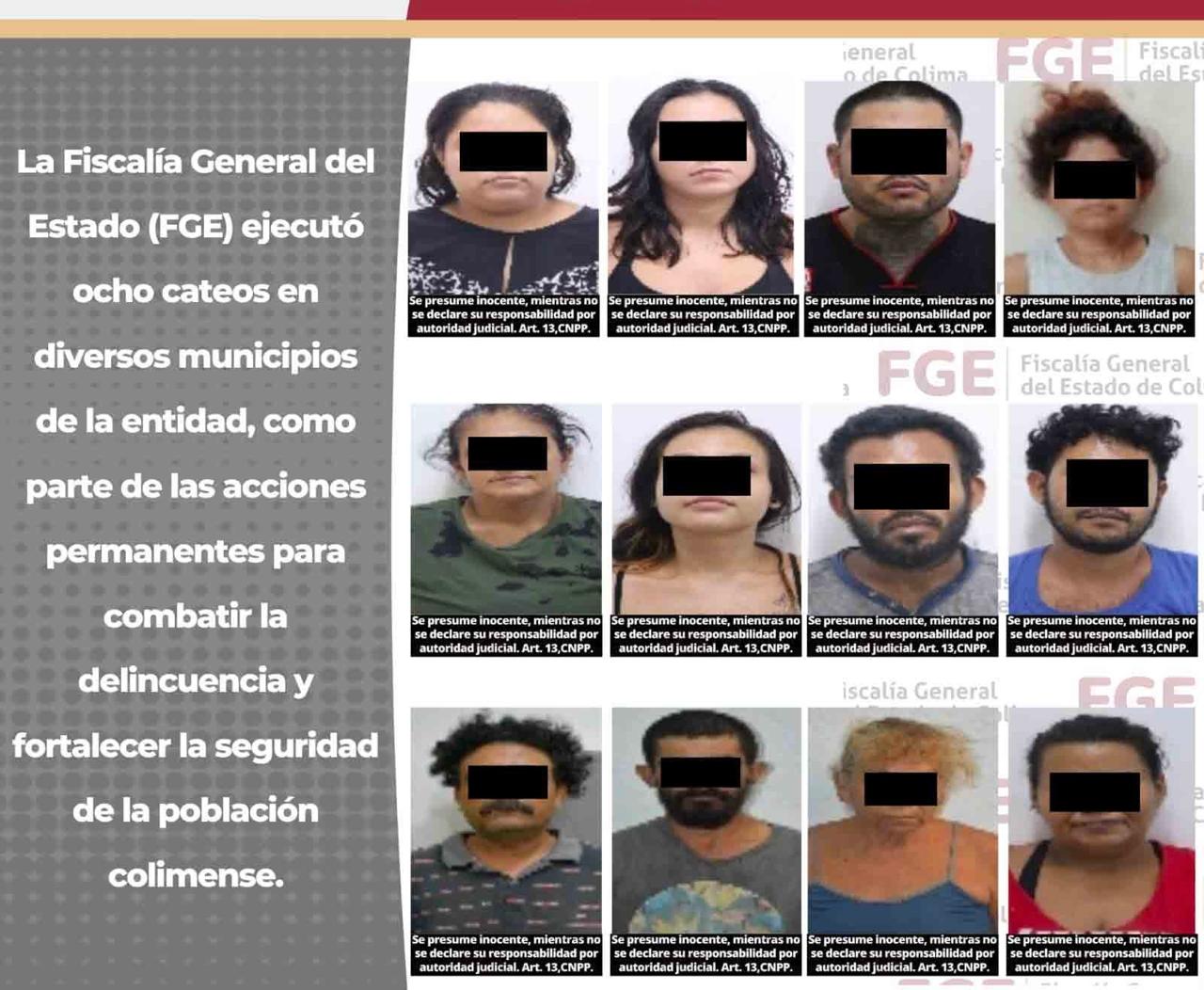 En cateos, FGE detiene a 12 personas, recupera vehículo y asegura n4rcót1cos