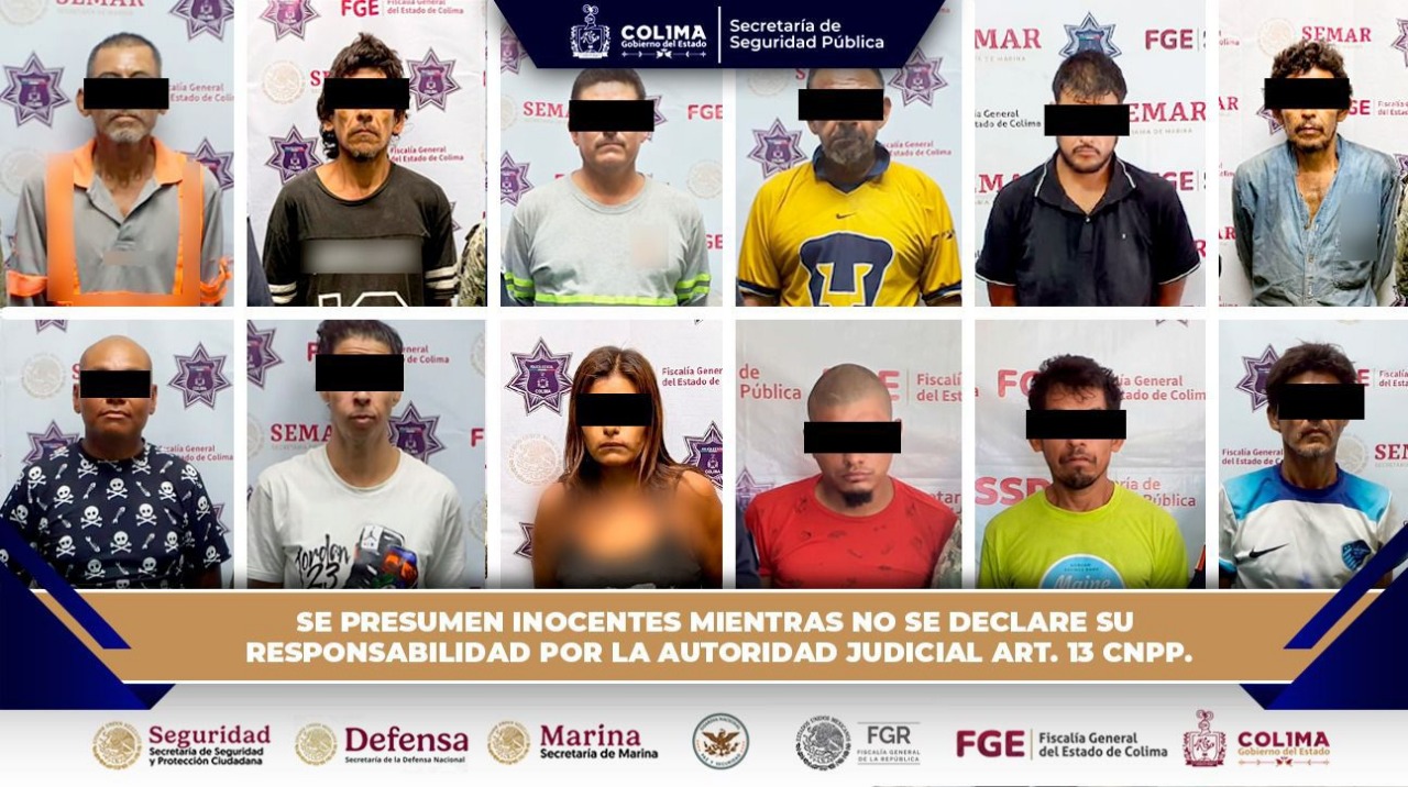 SSP Colima detiene a 12 personas durante operativo interinstitucional