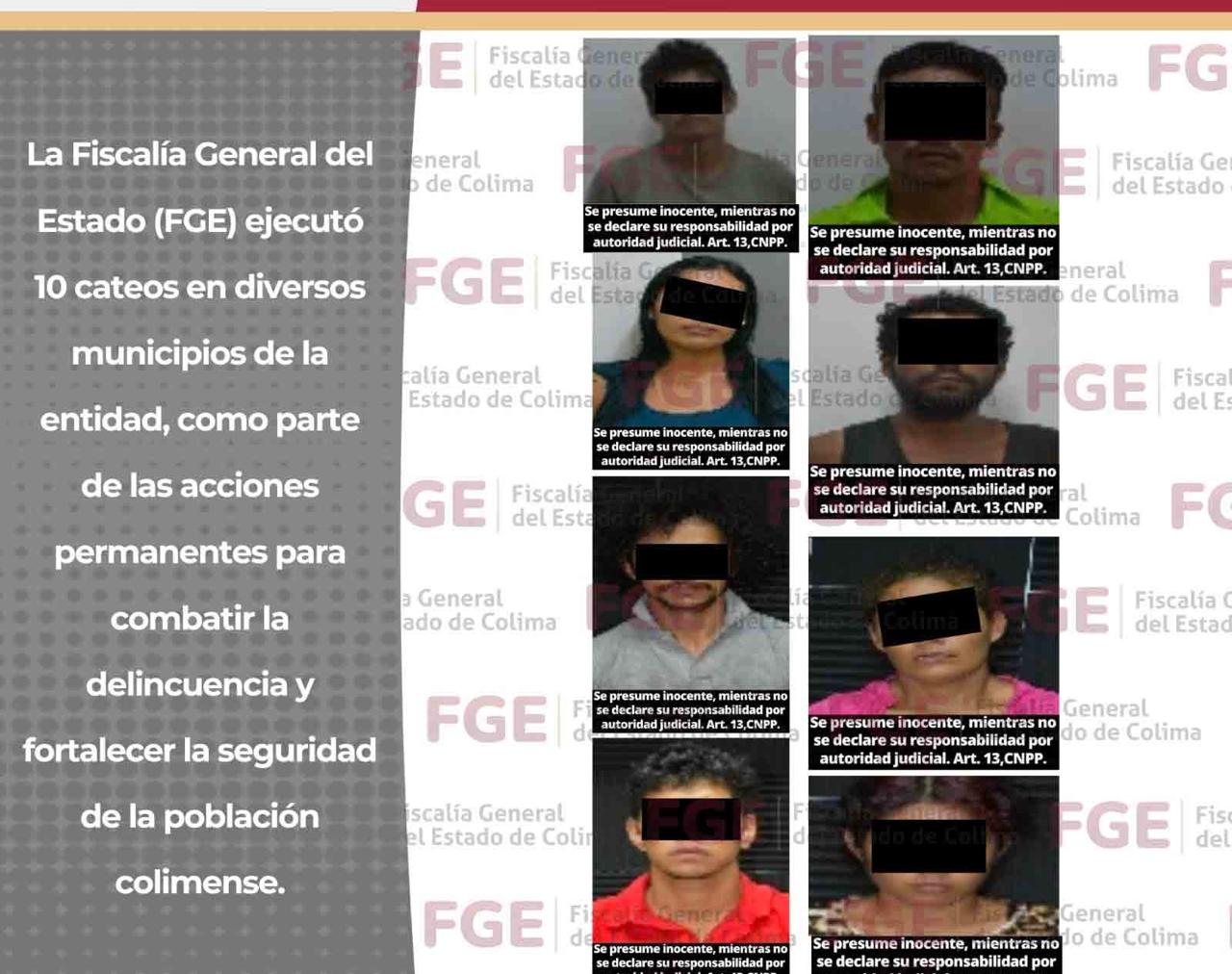 En cateos, detienen a ocho personas, decomisan un vehículo y varios envoltorios con n4rc0t1cos