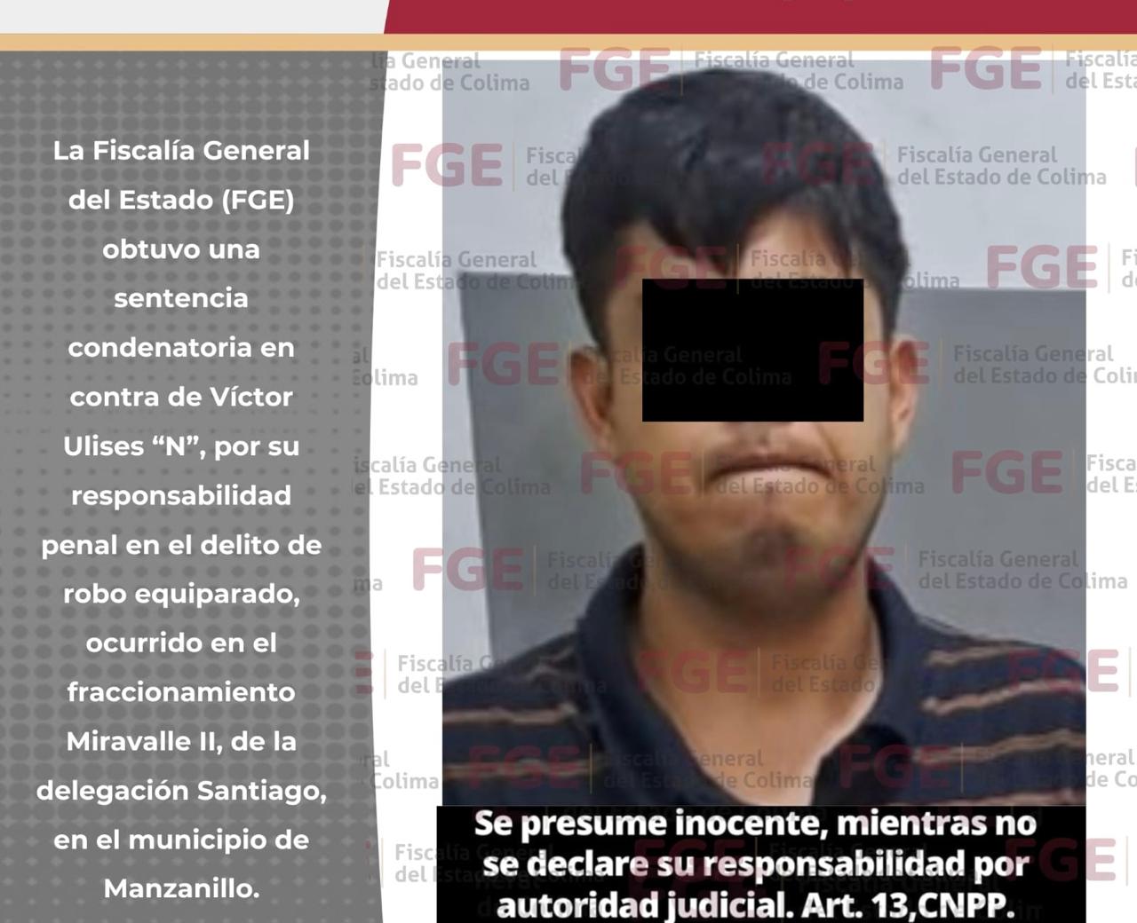 FGE logra sentencia condenatoria por el d3lit0 de robo equiparado