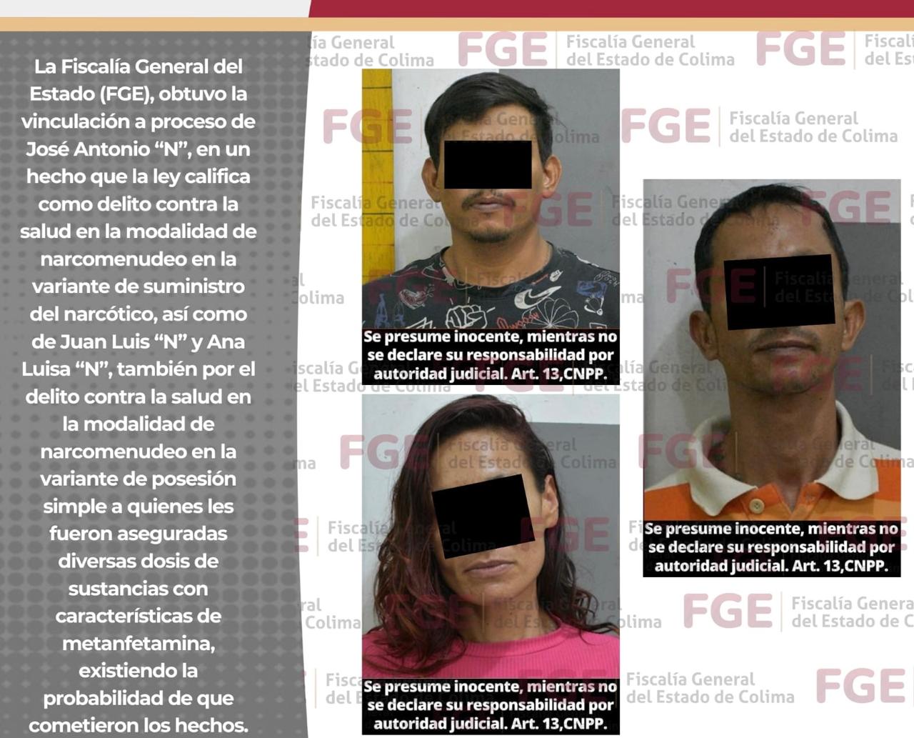 Vinculan a proceso a tres presuntos responsables del d3l1to contra la salud: FGE