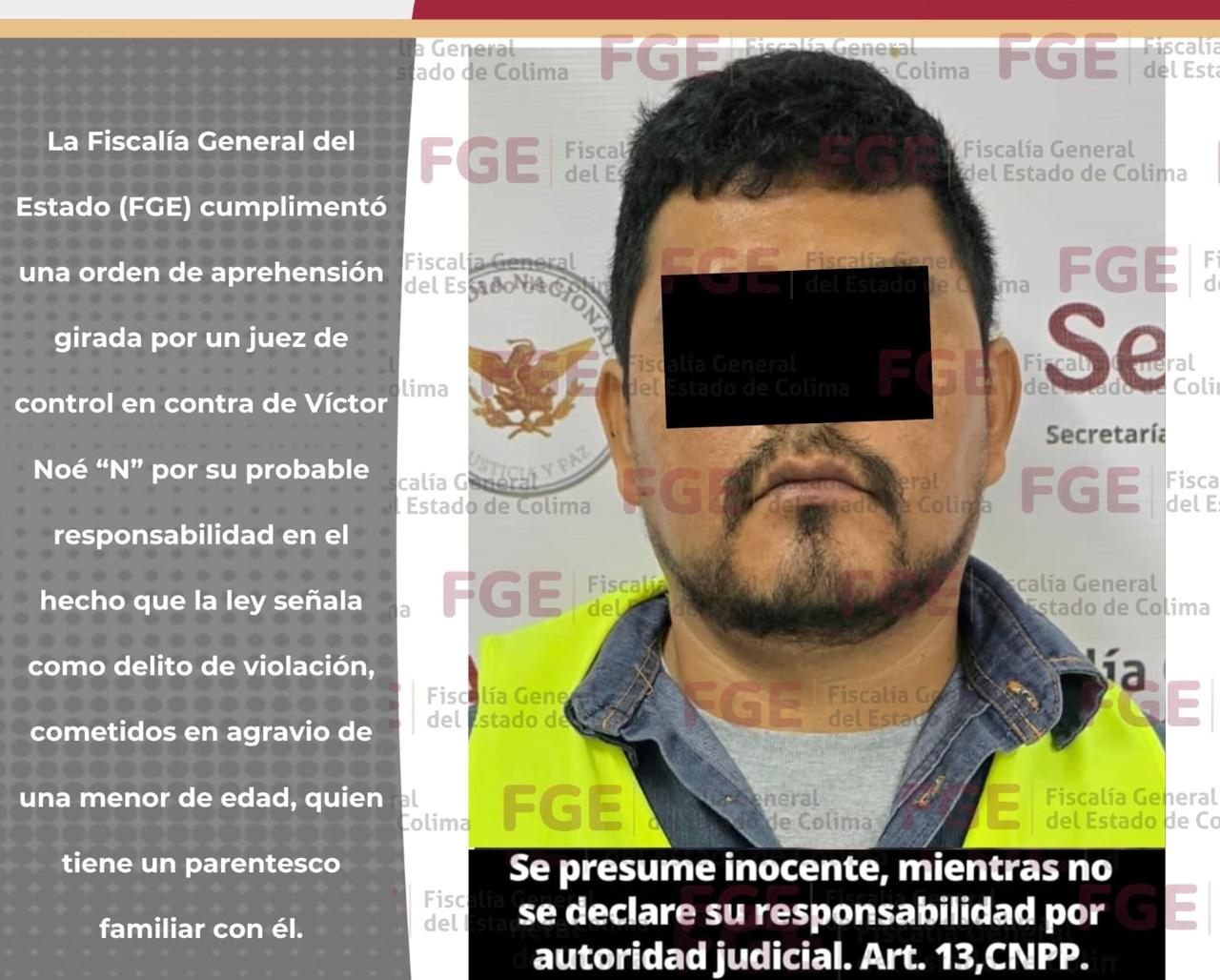 FGE cumplimenta orden de aprehensión contra un hombre por v10l4ción en agr4vi0 de su sobrina m3nor de 3dad