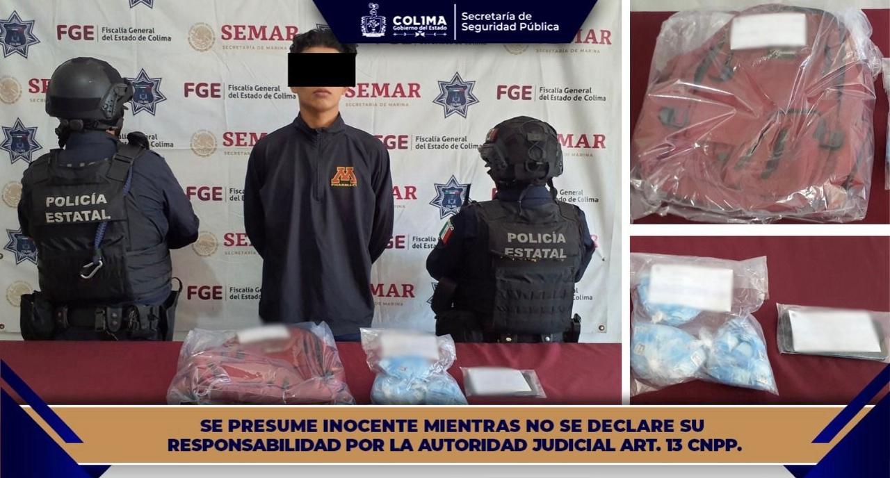 SSP asegura dr0g4 y detiene a masculino durante operativo en el municipio de Colima