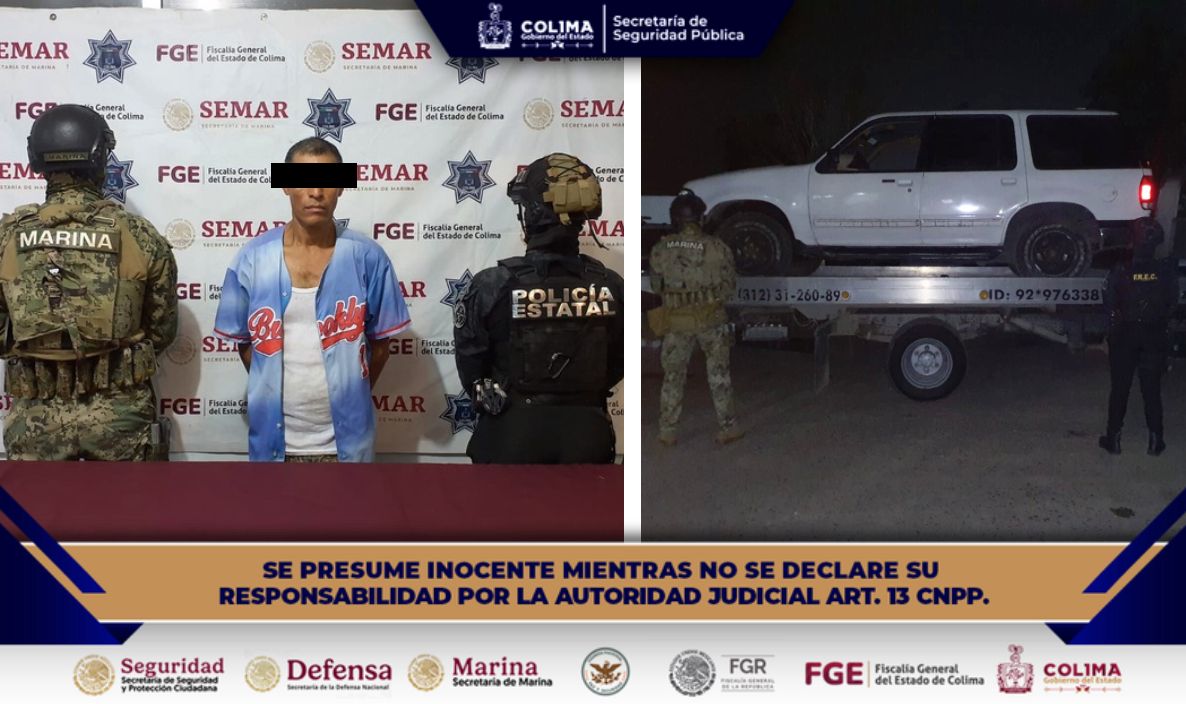 Asegura SSP Colima a otro masculino por presunto robo equiparado, derivado de alerta Repuve