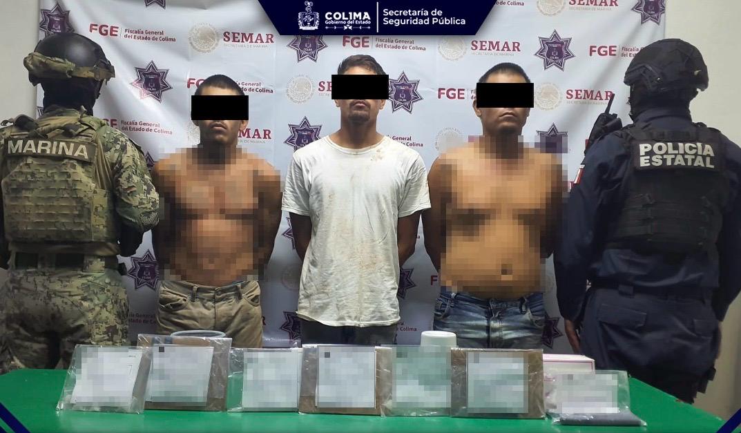 Policía Estatal de Colima detiene a 3 presuntos generadores de d3lit0s patrimoniales