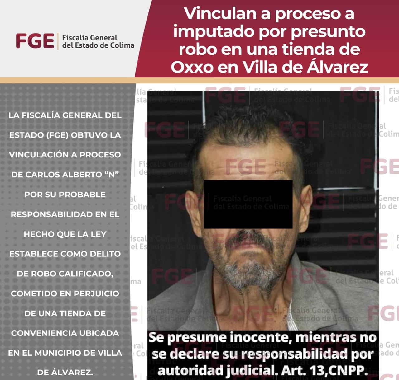 Vinculan a proceso a imputado por presunto robo en una tienda de Oxxo en Villa de Álvarez