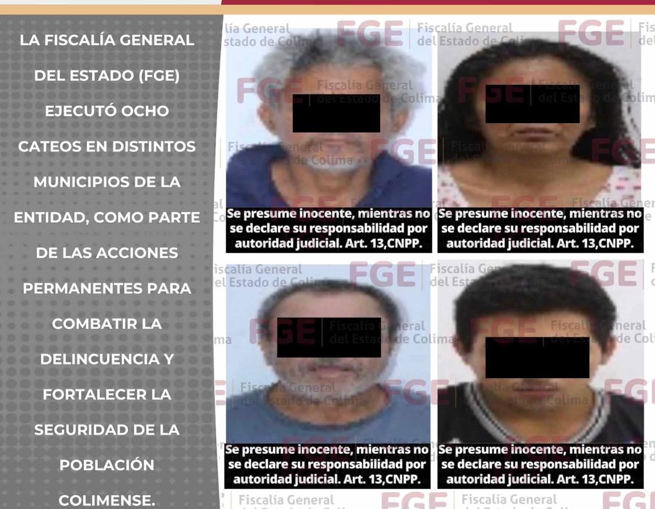 En cateos, detienen a cuatro personas y aseguran motocicleta y n4rcótic0