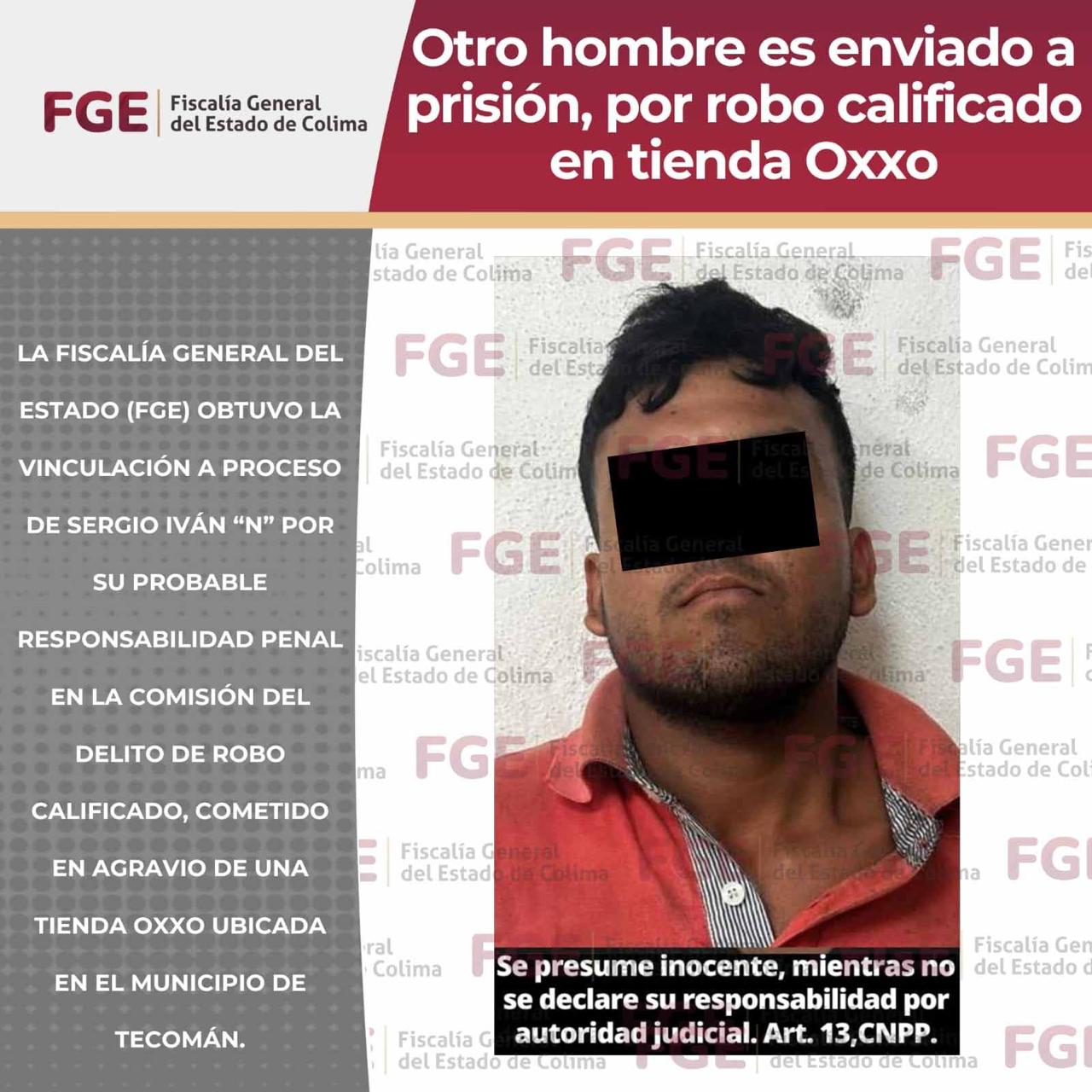 Otro hombre es enviado a prisión, por robo calificado en tienda Oxxo