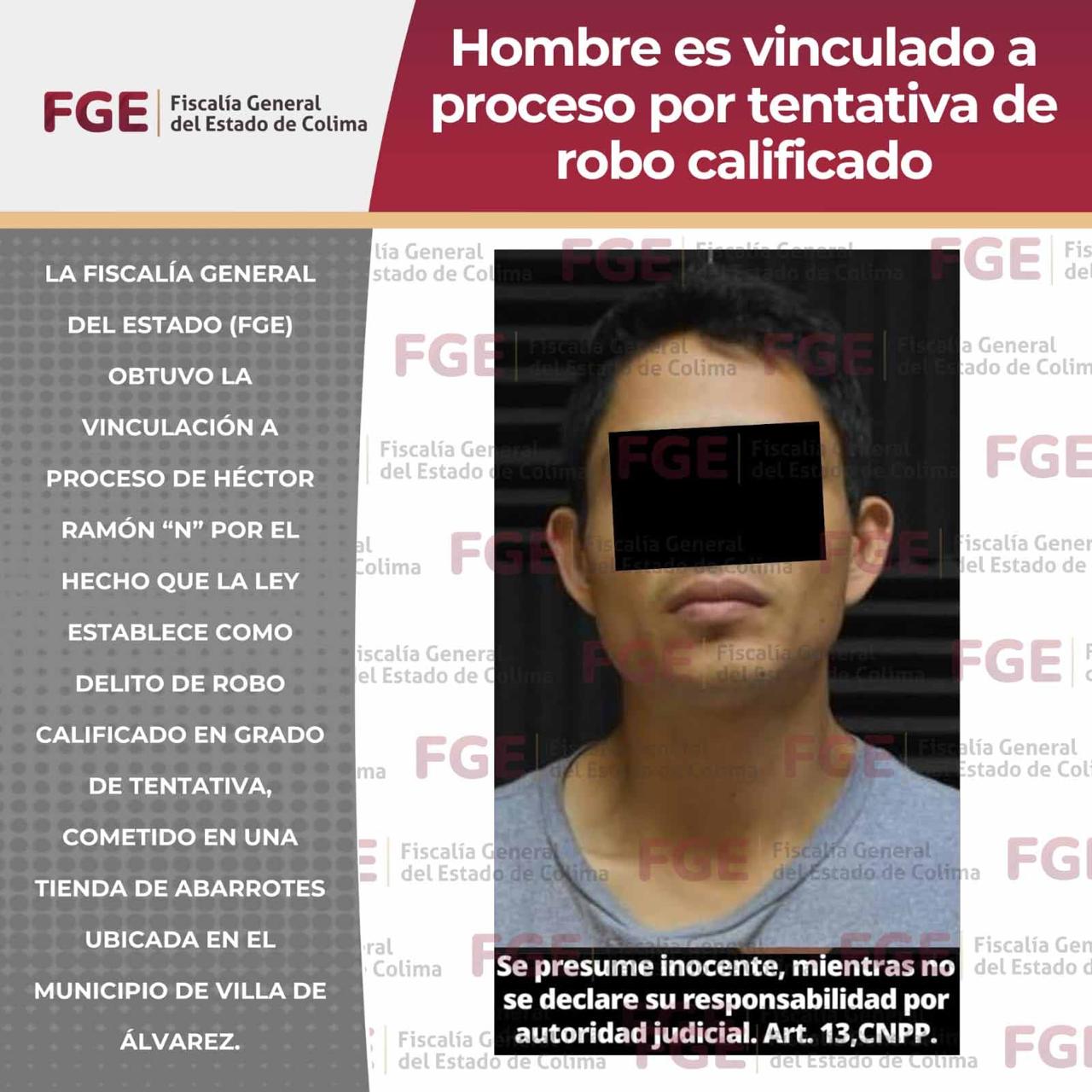 Hombre es vinculado a proceso por tentativa de robo calificado