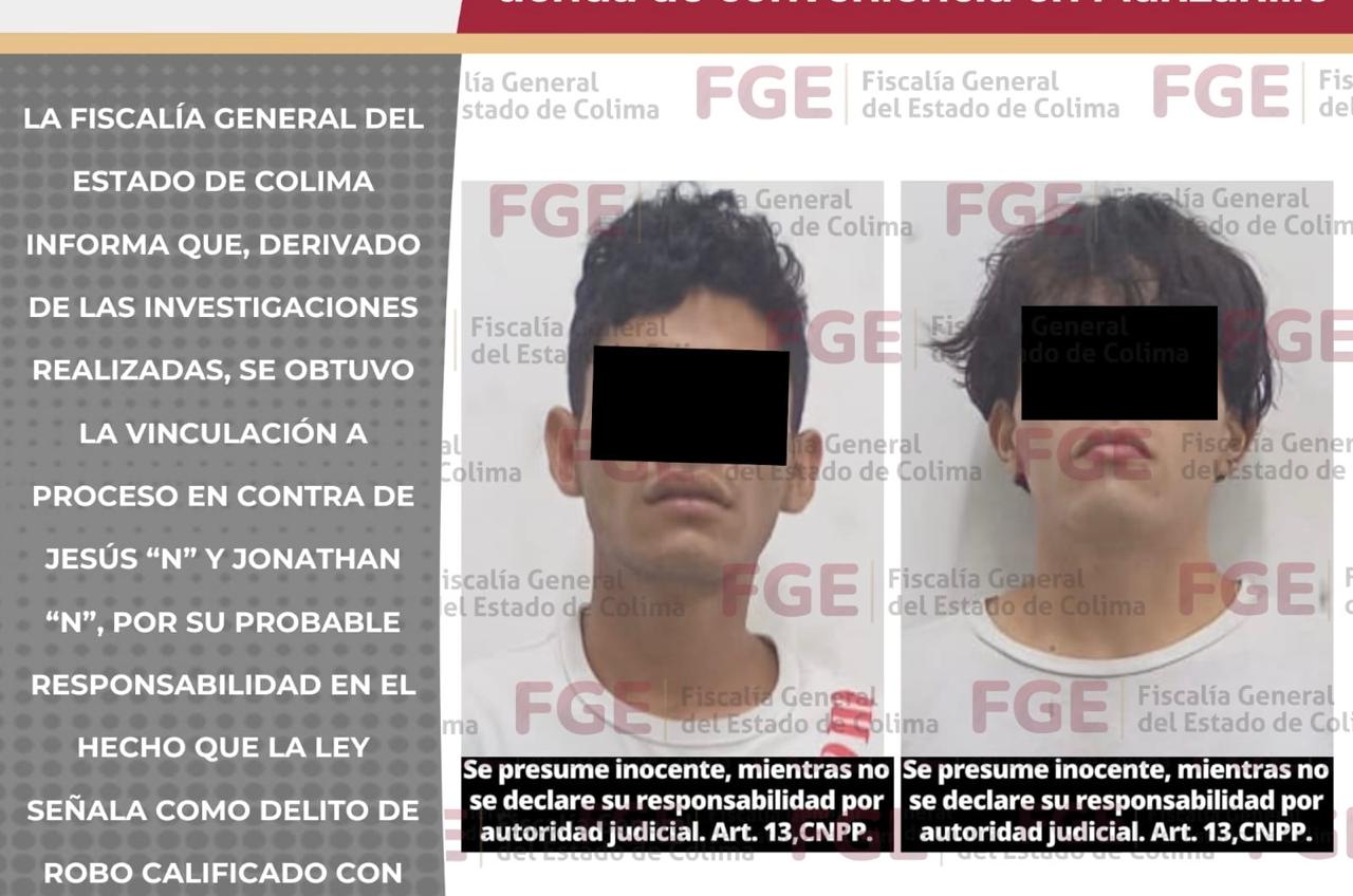 Fiscalía vincula a proceso a dos imputados por robo calificado con v10l3ncia y uso de 4rm@s