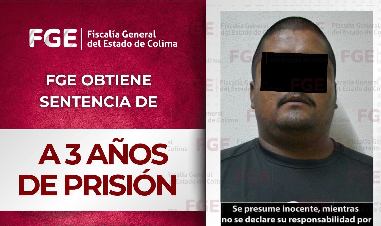 Sentenciado a 3 años de prisión por v10l3ncia intrafamiliar en Colima