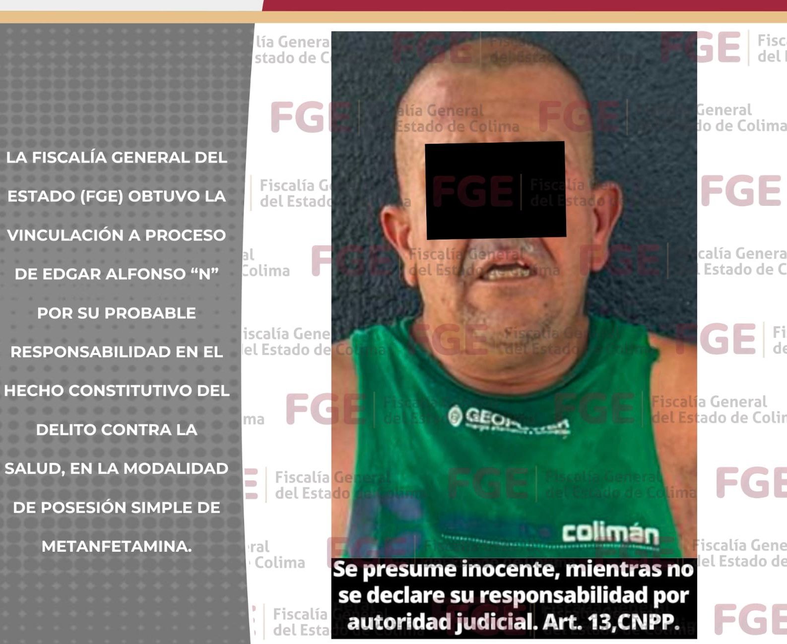 Prisión preventiva para masculino por posesión simple de m3t4nf3t@mina