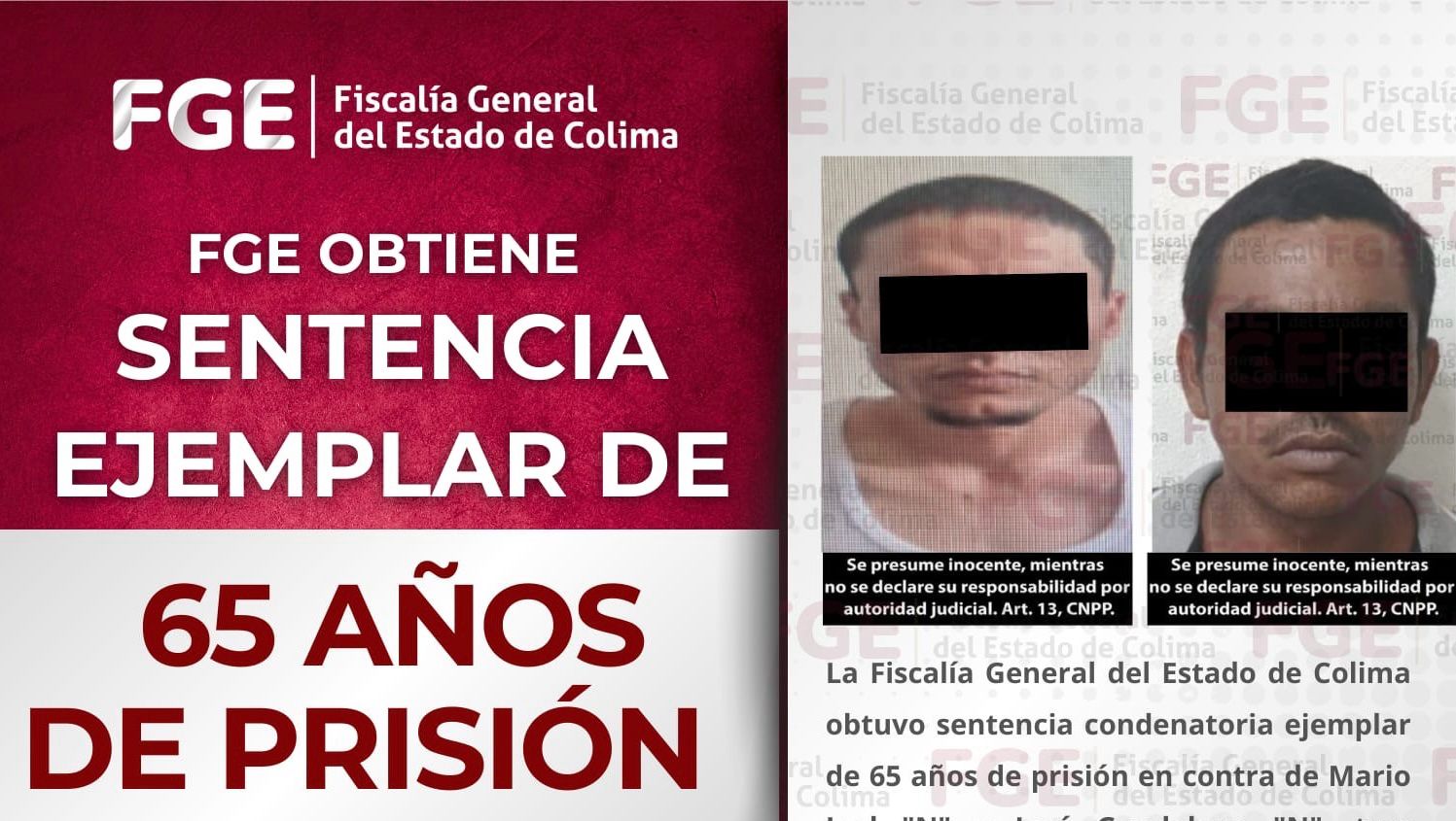 Sentencia ejemplar de 65 años de prisión contra responsables de d3sap@rición de personas