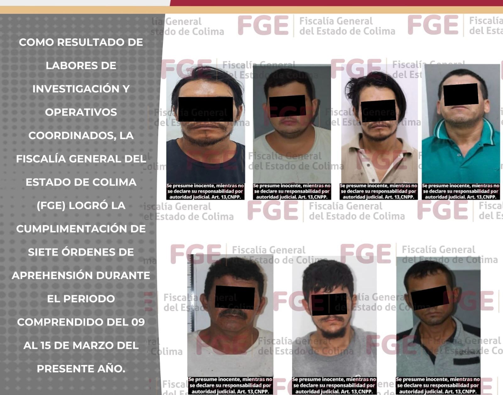 Cumplimenta FGE siete órdenes de aprehensión por d3lit0s de alto impacto