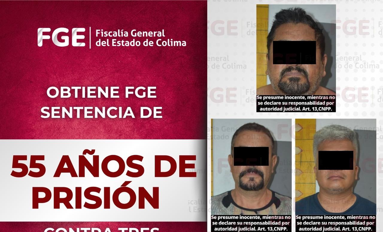 Obtiene FGE sentencia de 55 años de prisión contra tres responsables de s3cu3stro @grav@do