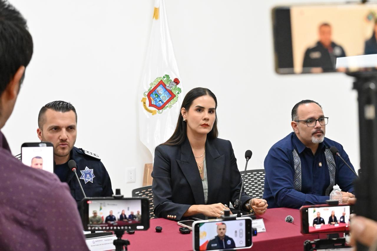 Presidenta Rosi Bayardo anuncia detención y cese de 8 policías municipales; destaca coordinación entre los tres órdenes de gobierno
