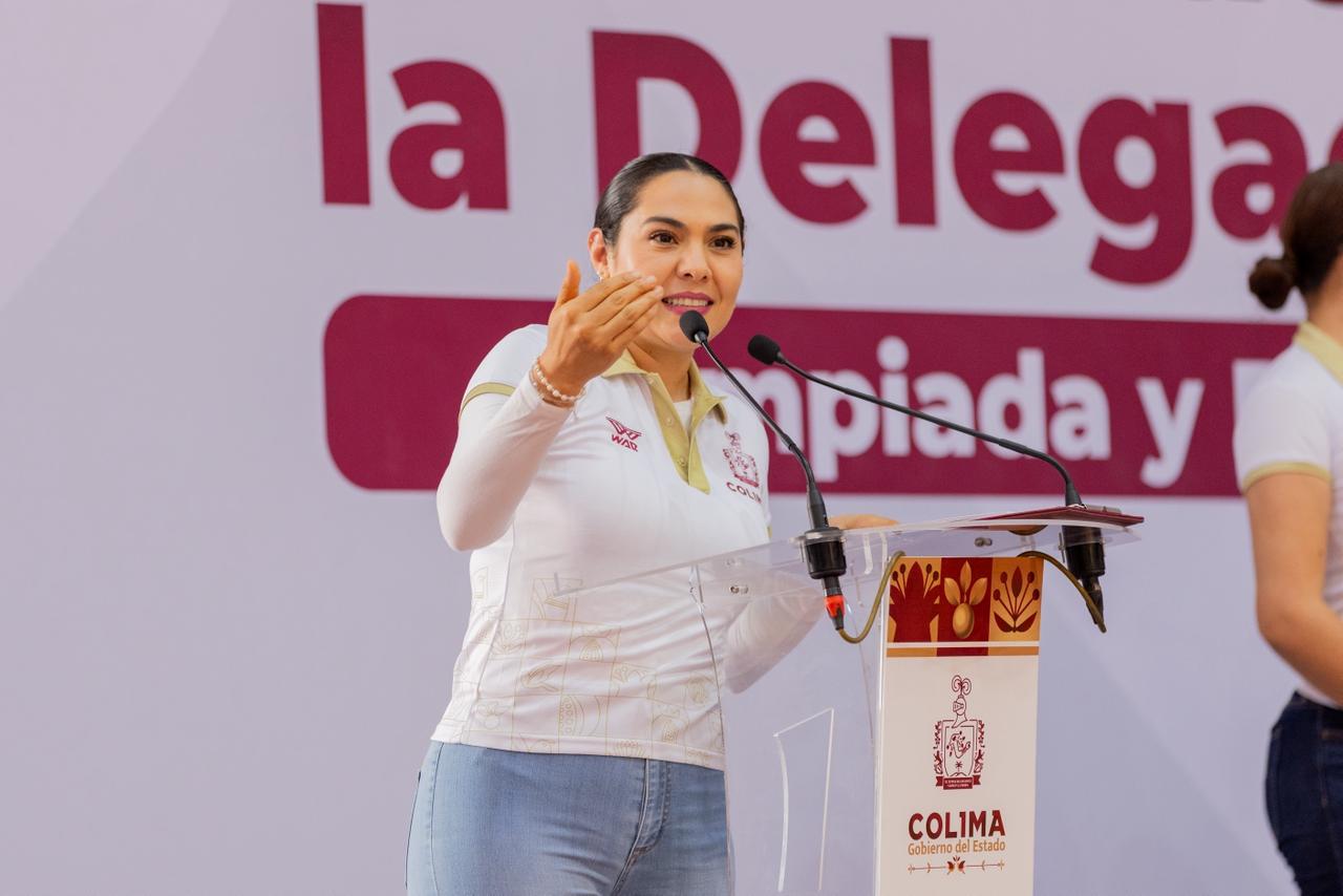 Indira Vizcaíno abanderó a deportistas que participan en la Olimpiada Nacional 2026