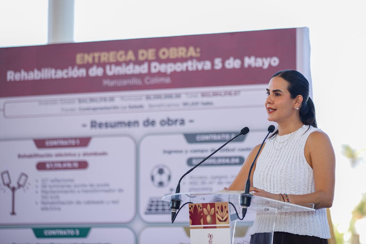 Indira Vizcaíno y Rosi Bayardo entregan la rehabilitación de la unidad deportiva ‘5 de Mayo’ en Manzanillo